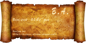 Boczor Alóma névjegykártya